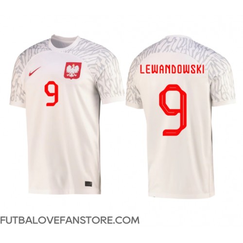 Poľsko Robert Lewandowski #9 Domáci futbalový dres MS 2022 Krátky Rukáv